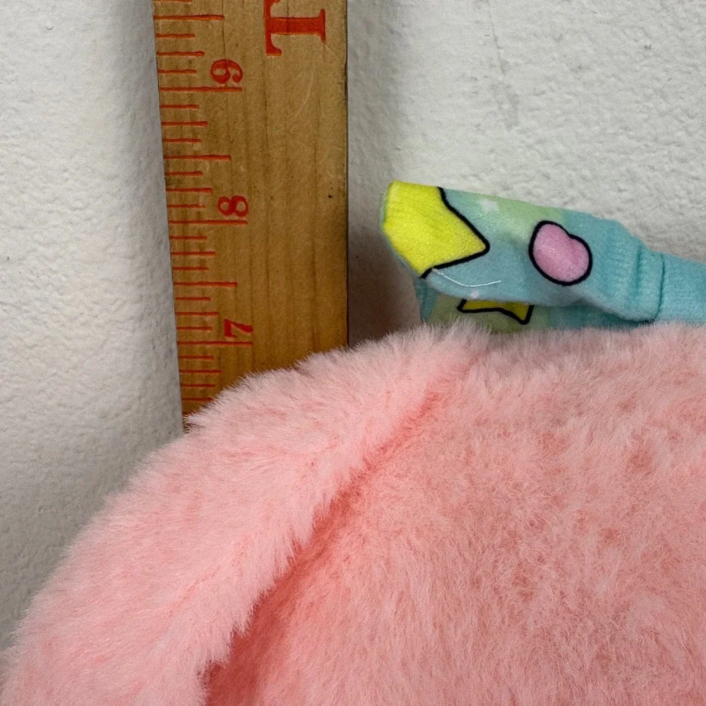 Sanrio My‎ Melody Pink Fuzzy Plush Toy Blue Bow Sun Moon  8.5